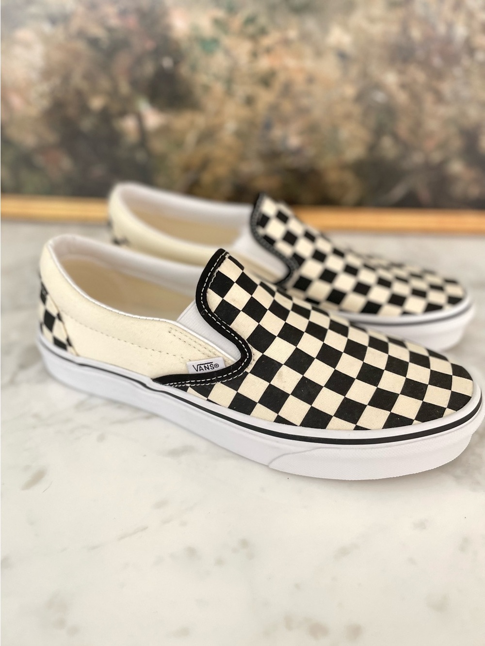 NEW Vans Checkered Slip On Shoes Black & White Size 9 Women - Picture 4 of 8